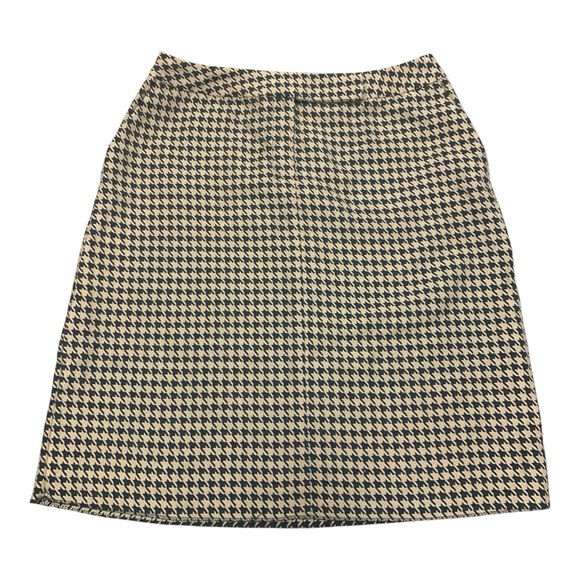 Denim 24/7 Plus Size Beige Black Houndstooth Skirt 14W - Picture 1 of 7